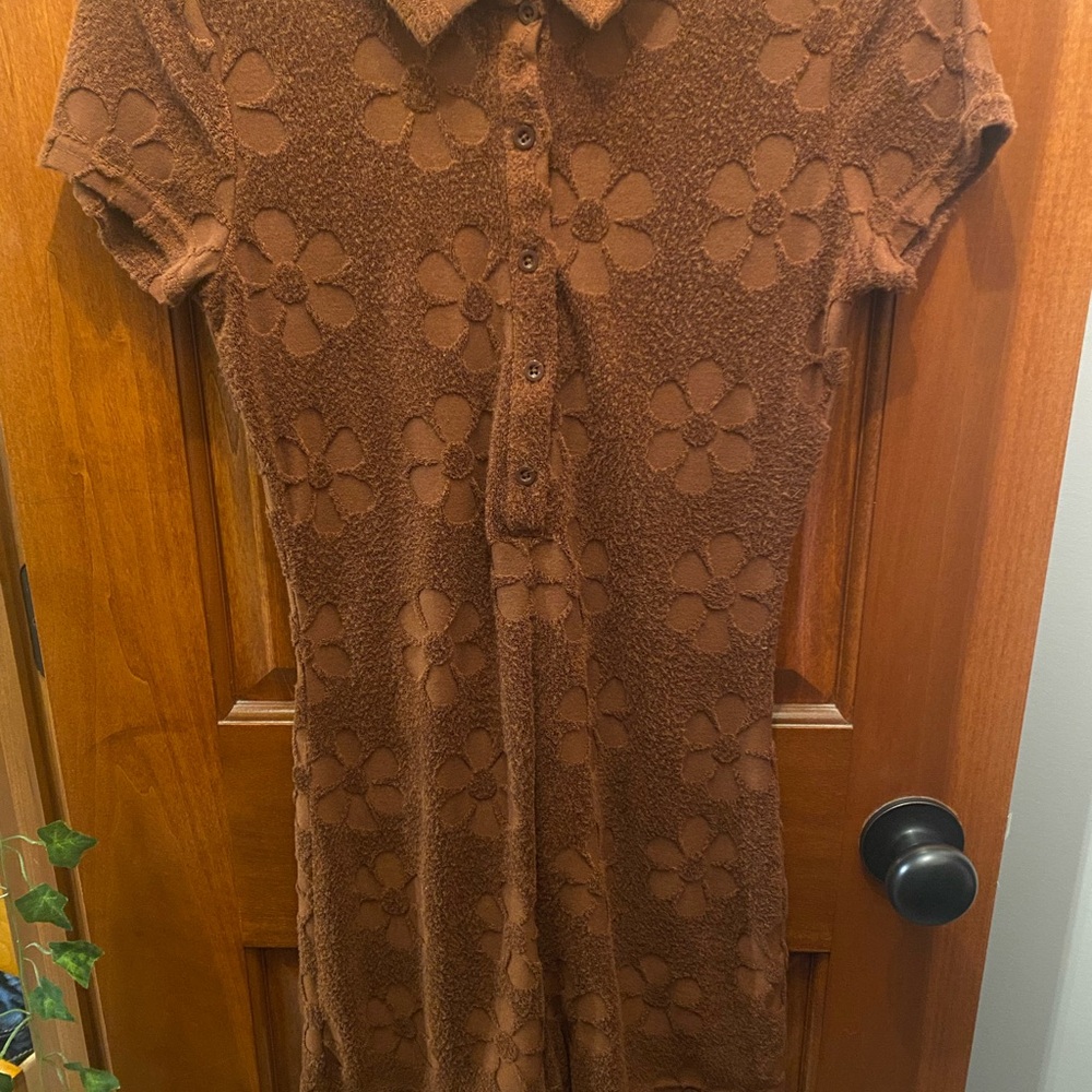 Justify Brown Polo Collar Romper Casual